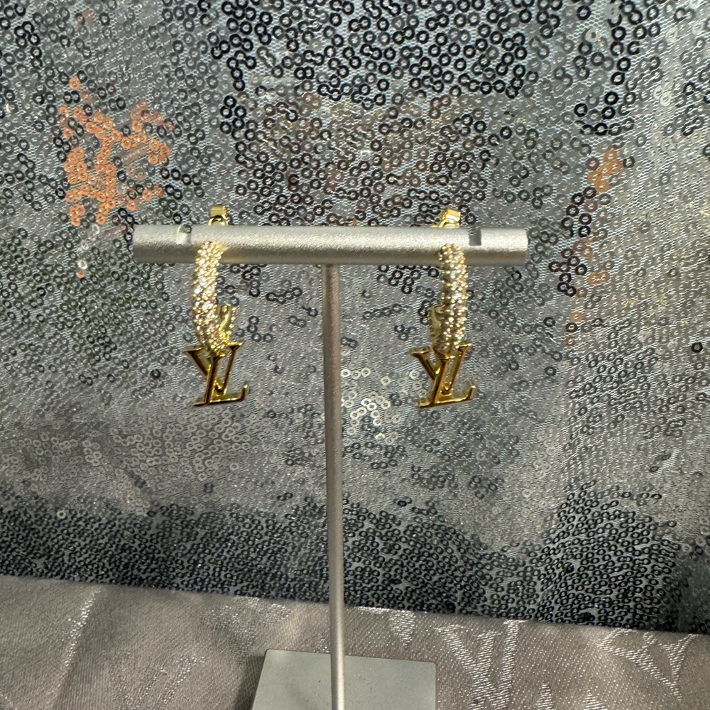 Louis Vuitton LV Crystal Studded Earrings - Picture 1 of 6